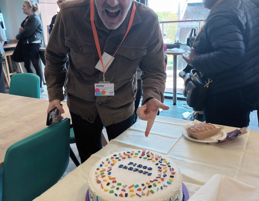 Ongo Study Visit 220426 Matthew and Cake