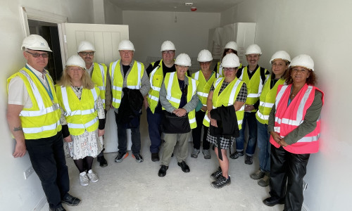 Skywaves hard hats with Joanna Worthing Homes June 2025