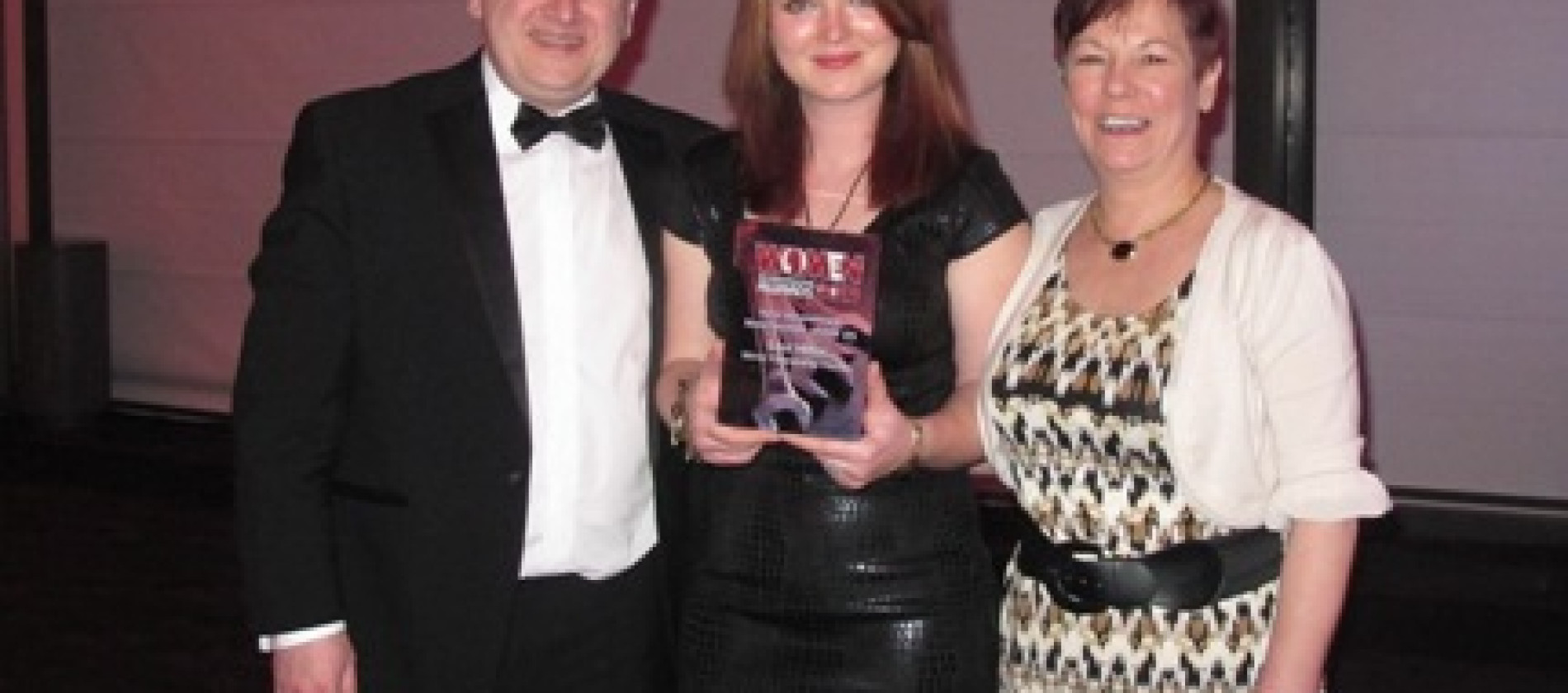 Lisa (centre) after winning Women in Construction Award 2013