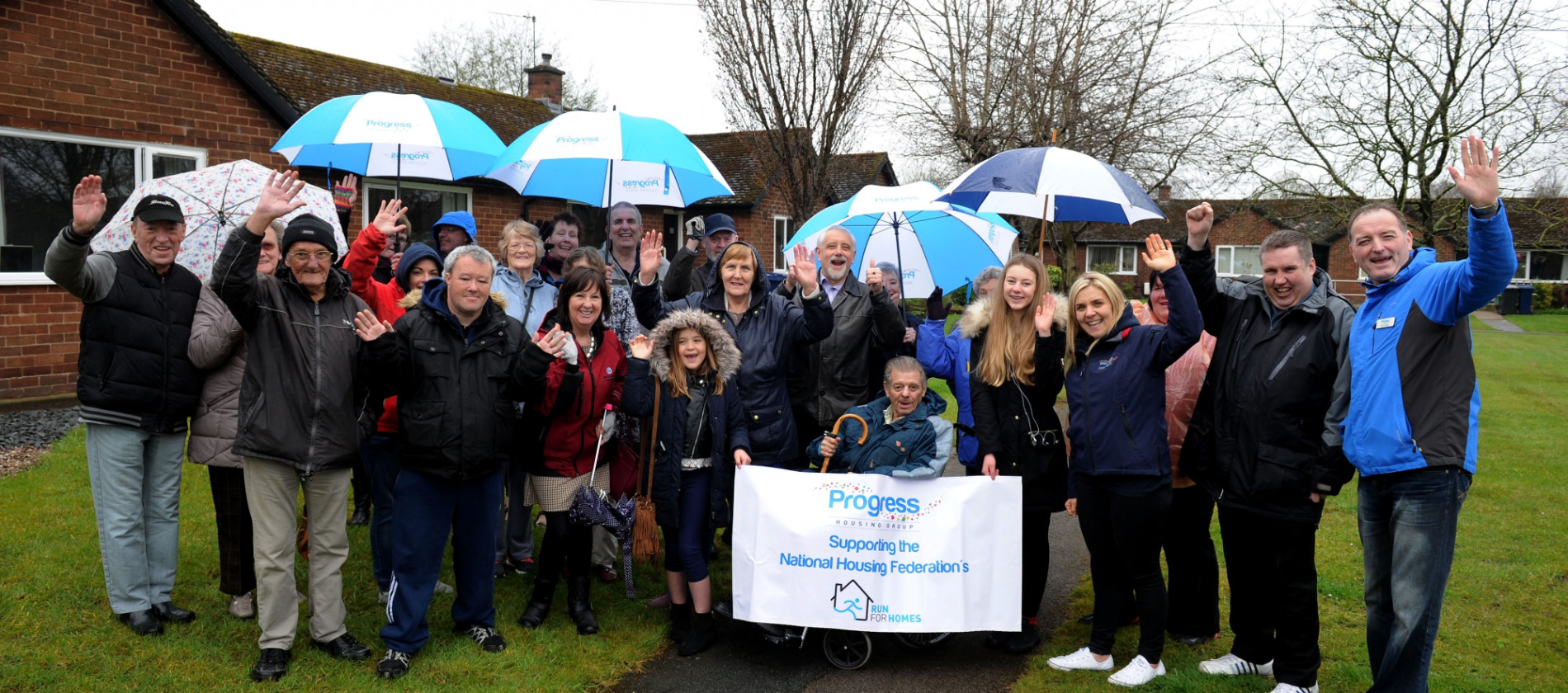 Progress Housing Group residents take part in the National Housing Federation's Run for Homes event at Martin Field, Penwortham, Preston.